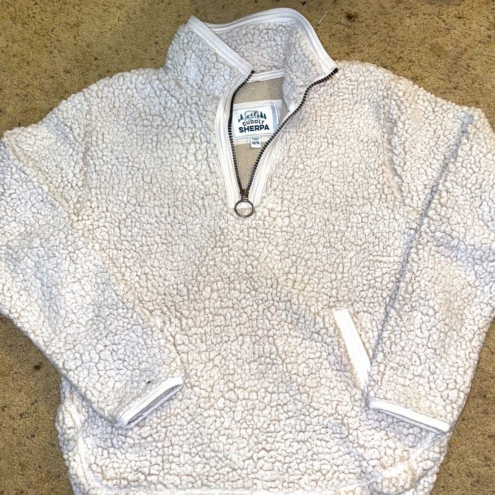 Girls Sherpa half zip size 14/16